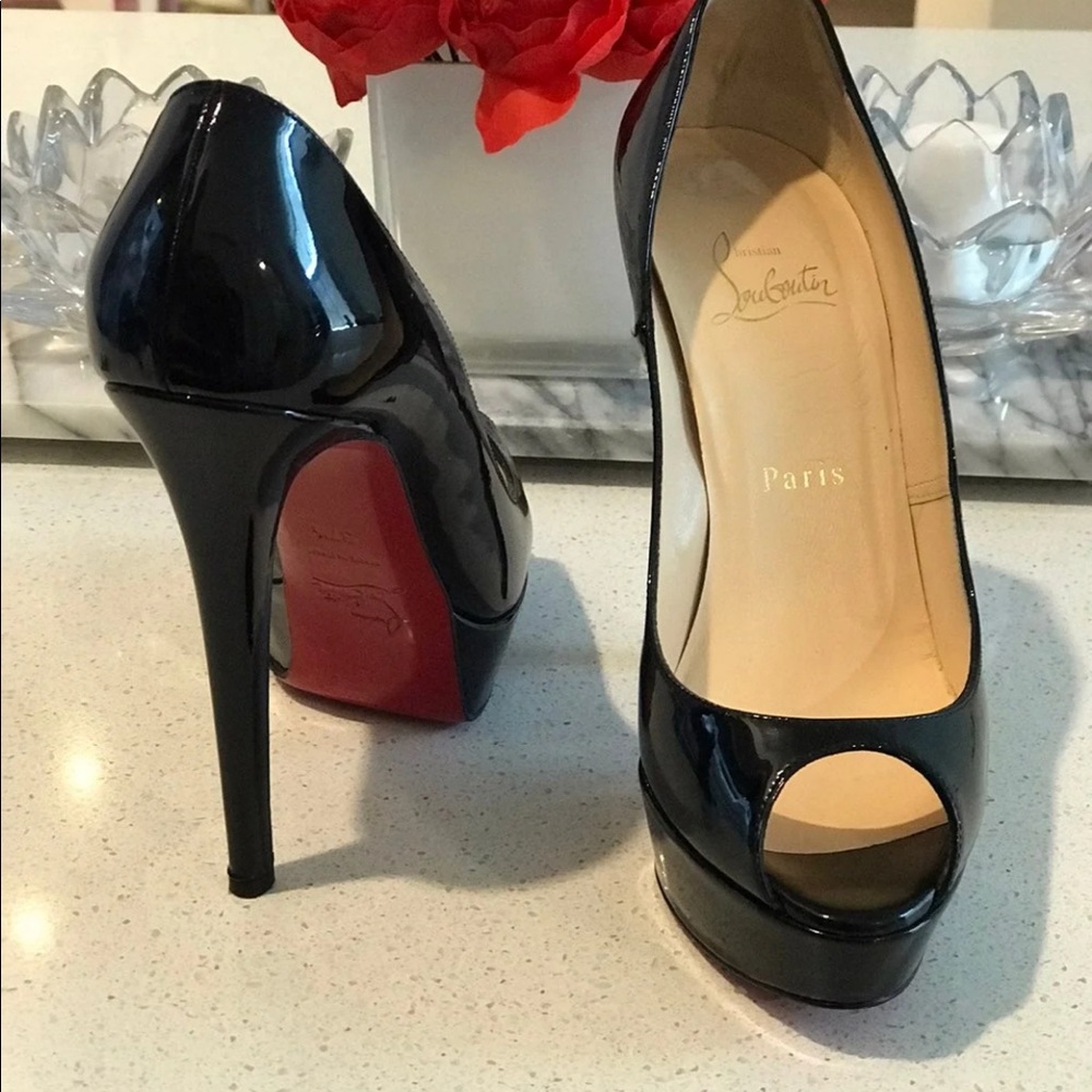 Christian Louboutin Peep Toe Platform Pumps